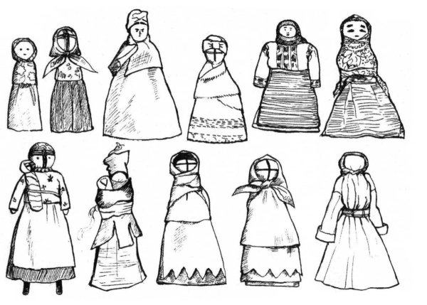 Эскиз тряпичной куклы