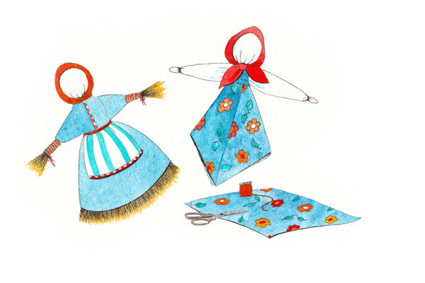 Рисование кукла Масленица