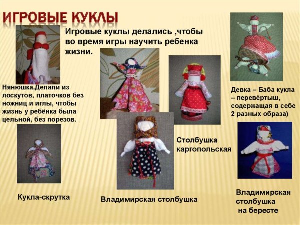 Игровые Тряпичные куклы на Руси