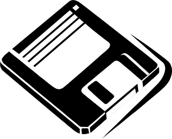 Дискета черно белая