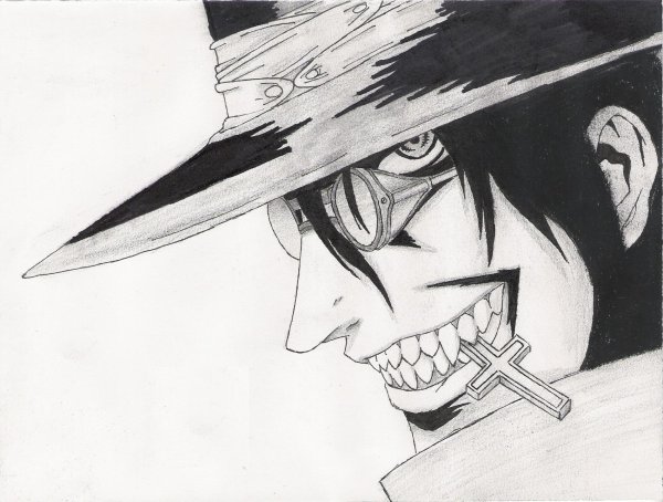 Алукард Хеллсинг карандашом