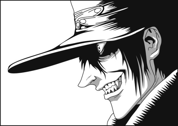 Алукард Хеллсинг в черном