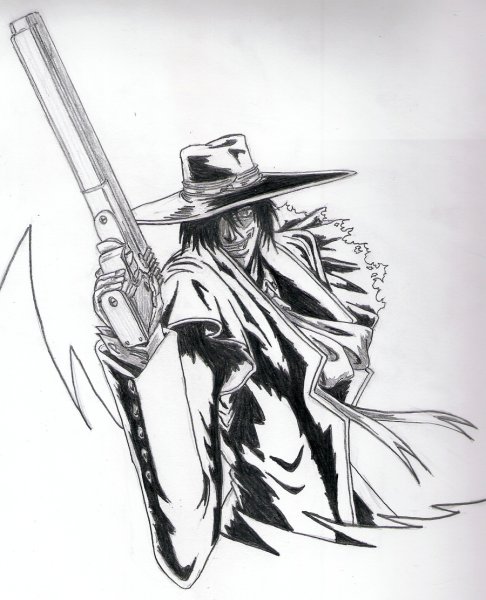 Алукард Хеллсинг раскраска