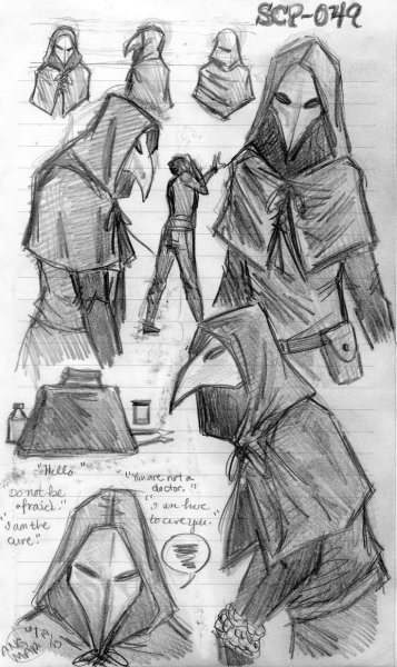 Арт чумного доктора SCP 049