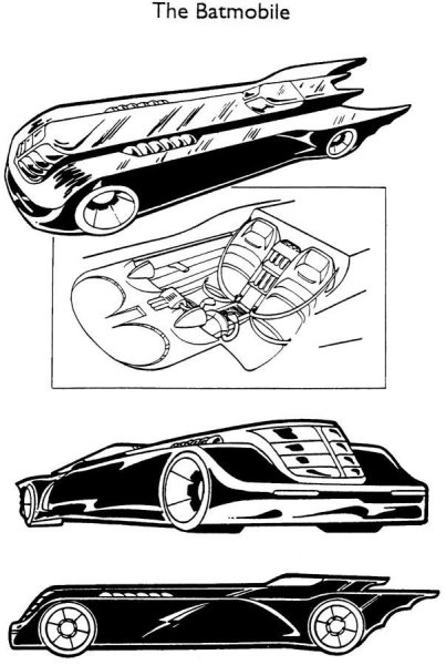 Разукрашка Бэтмобиль