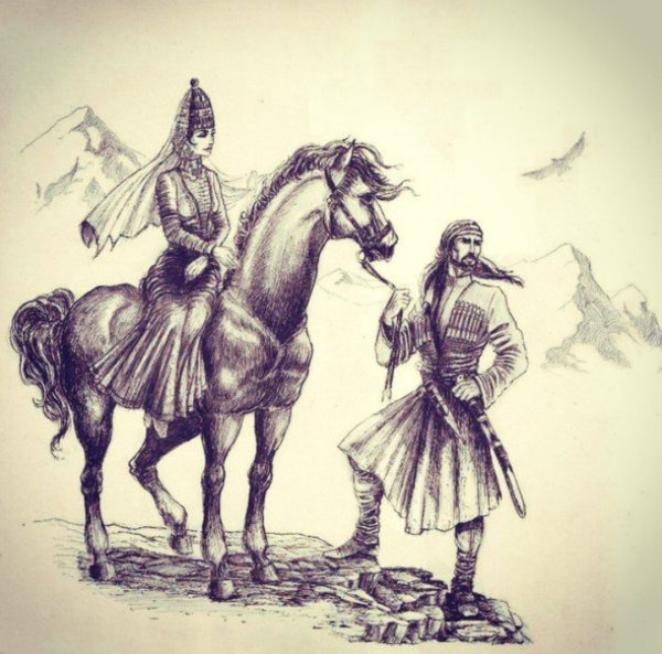 Древние Адыги Черкесы вектор