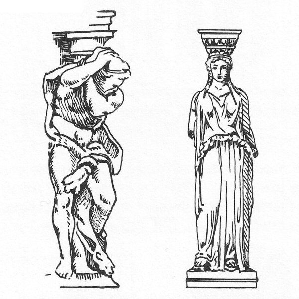 Кариатиды и Атланты в древней Греции