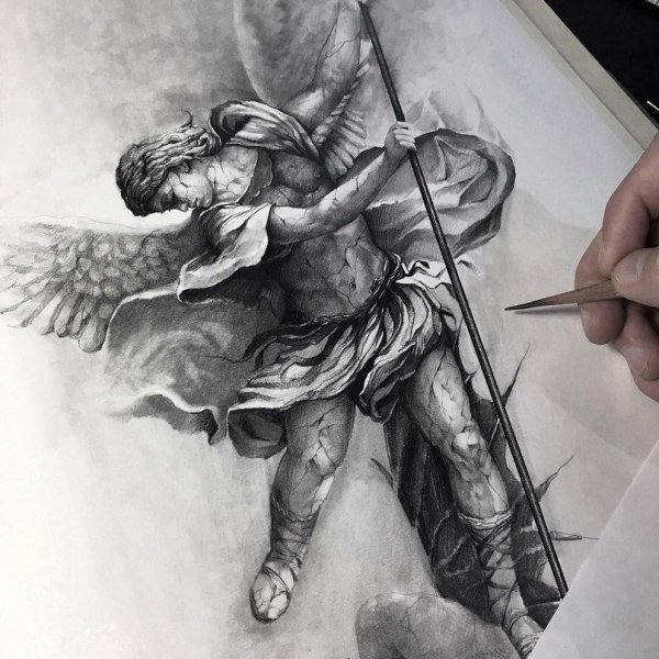 Архангел Михаил прорись иконы