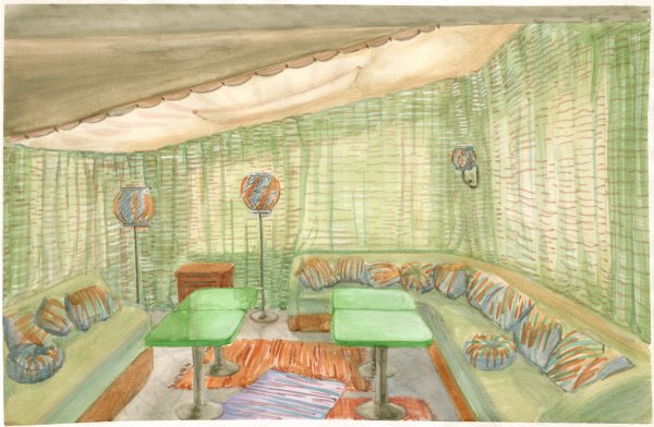 Интерьер цветными карандашами