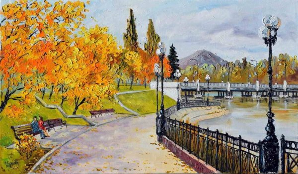 Пейзаж акварелью