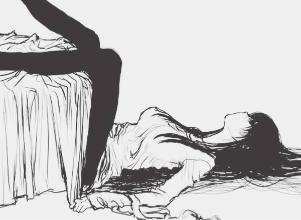 Девушка плачет в подушку арт