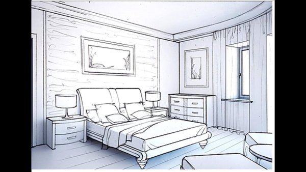 Набросок интерьера комнаты