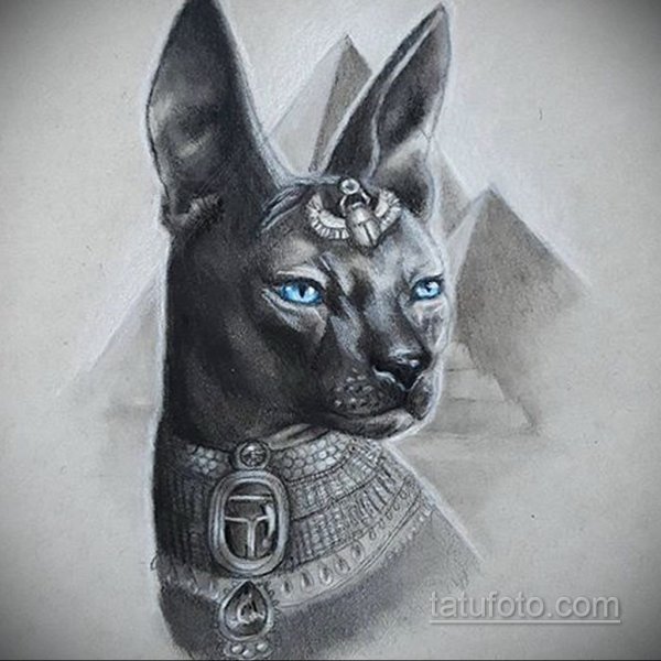 Египетская кошка Бастет тату