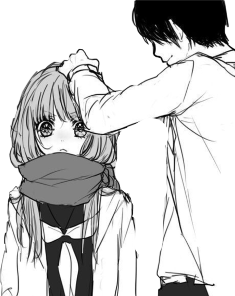 Чёрно белое аниме любовь