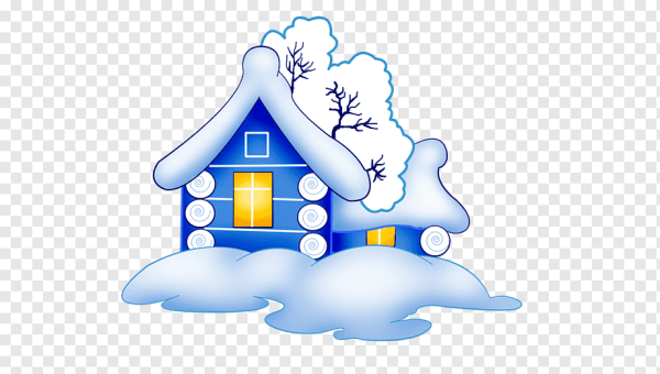 Зимний домик мультяшный