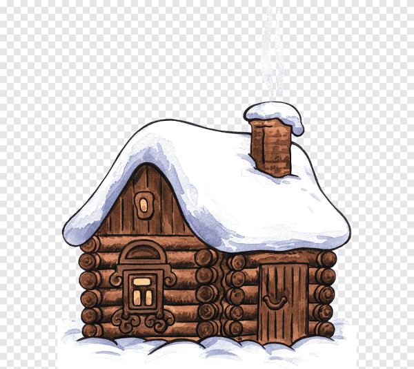 Зимний домик мультяшный