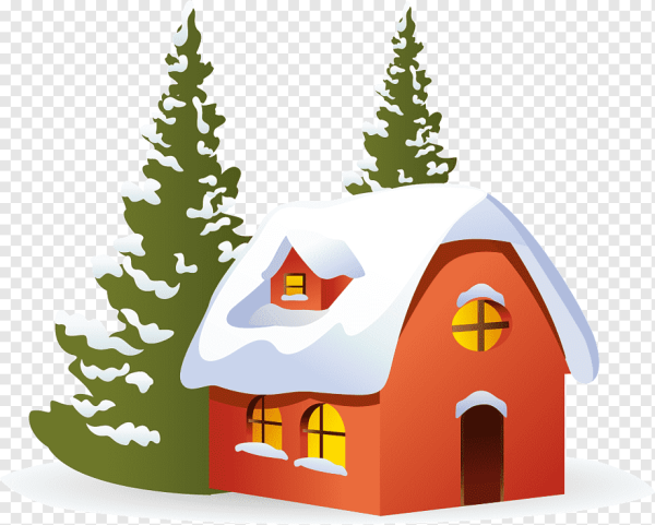Зимний домик мультяшный