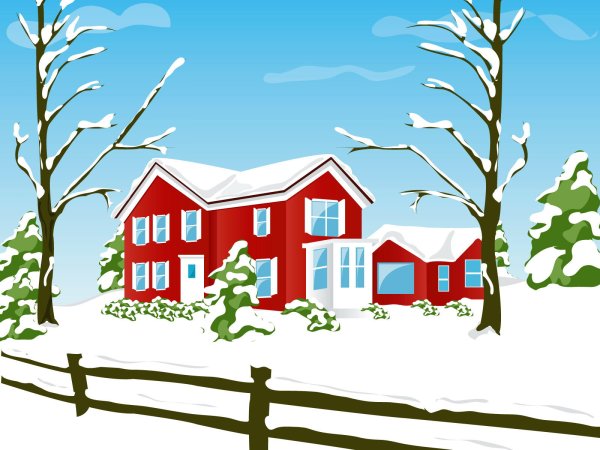 Домик в снегу для детей