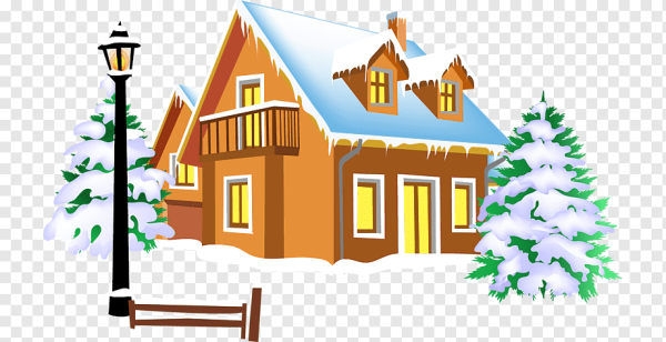 Нарисовать зимний домик