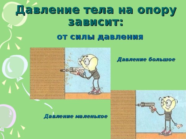 Давление твердого тела на опору