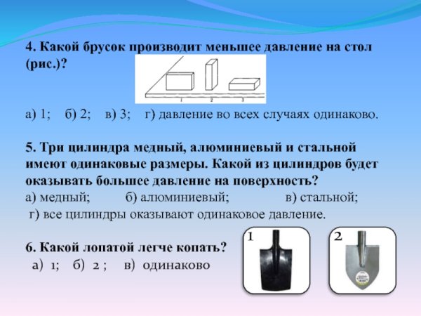 Формула силы гидростатического давления жидкости