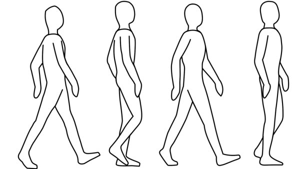 Референс ходьбы человека сзади
