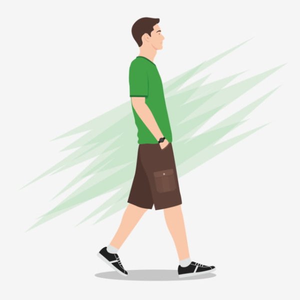 Человек мультяшный боком