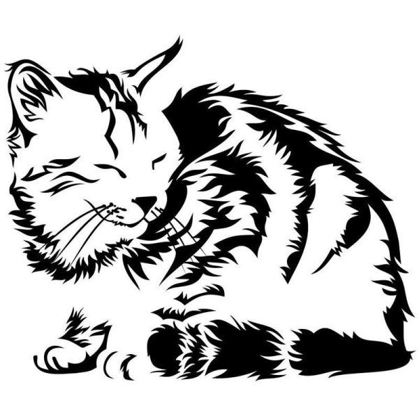 Кот эскиз для выжигания