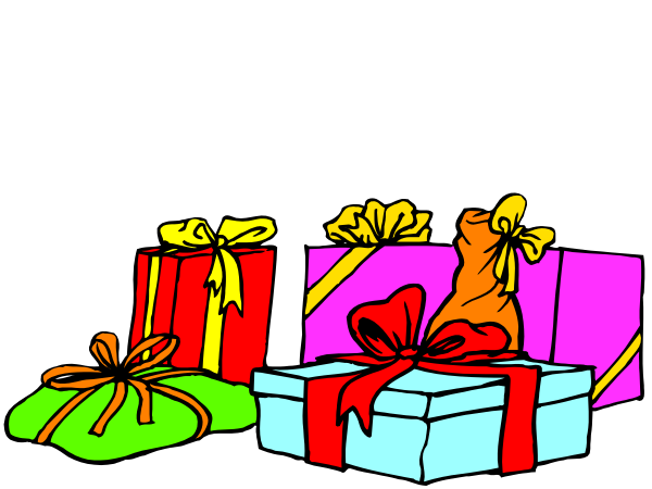 Получает подарок рисунок