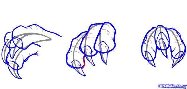 Рисовать лапу дракона