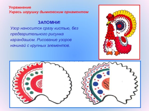 Рисование Дымковский индюк