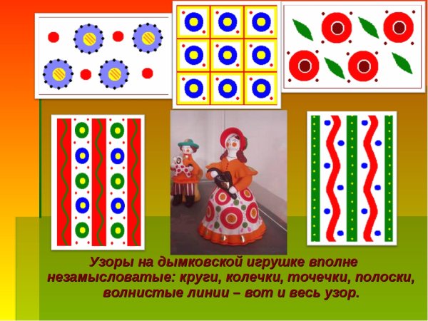 Элементы дымковской росписи в старшей группе