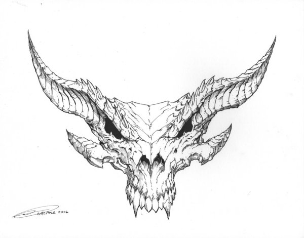 Узор череп дракона