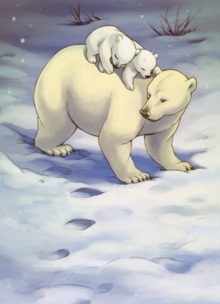 Белый медведь рисунок
