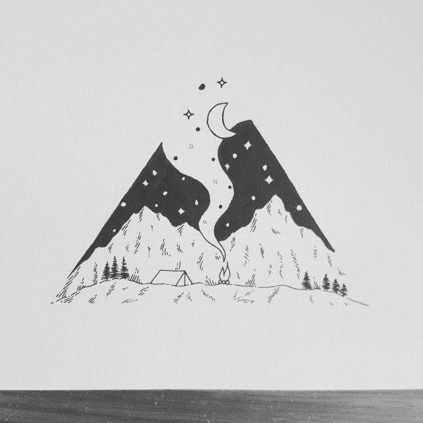 Нарисованные горы Минимализм