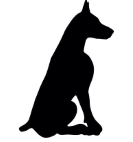 Собака сидит силуэт