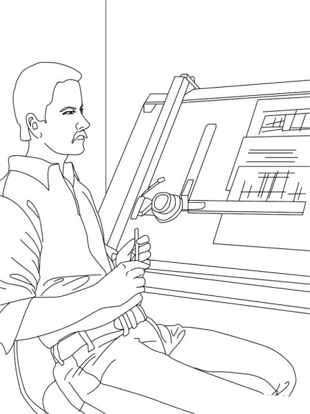 Профессия инженер раскраска