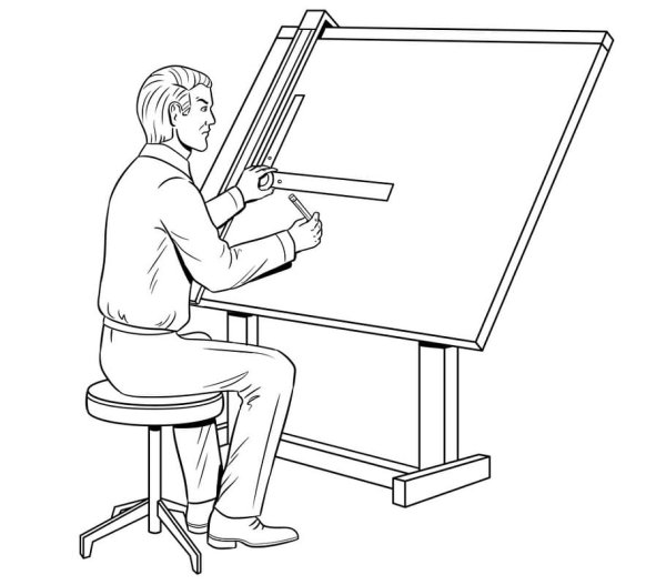 Профессия Архитектор раскраска для детей