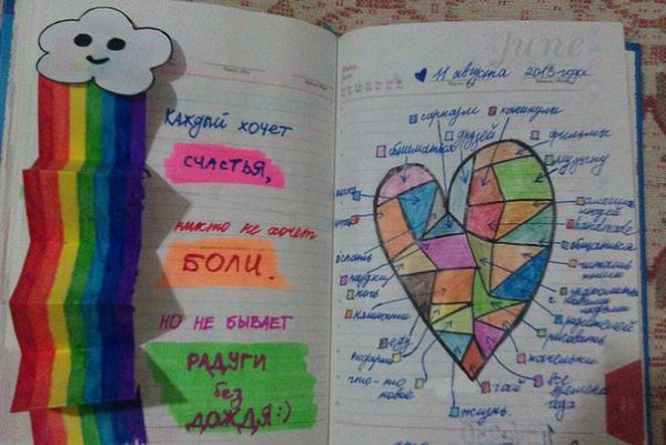 Личный дневник Радужная тема