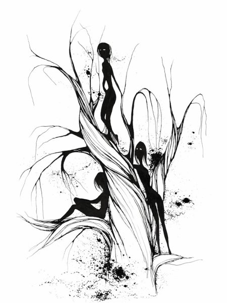 Абстракция тушью