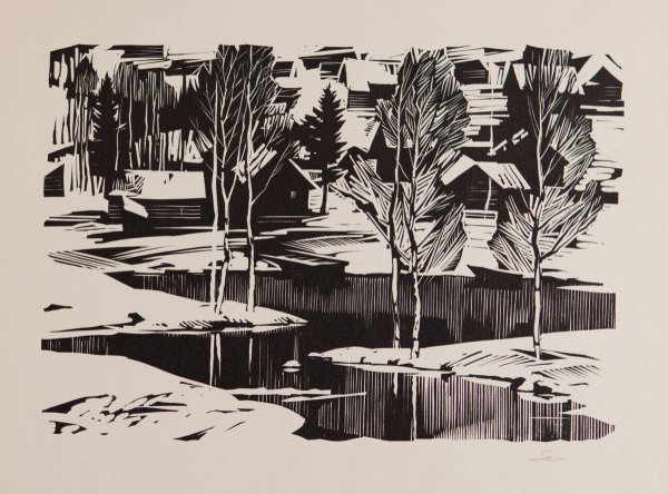 Ушин Андрей линогравюра цветная