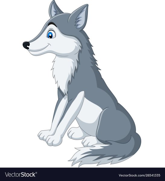 Волк сидит рисунок