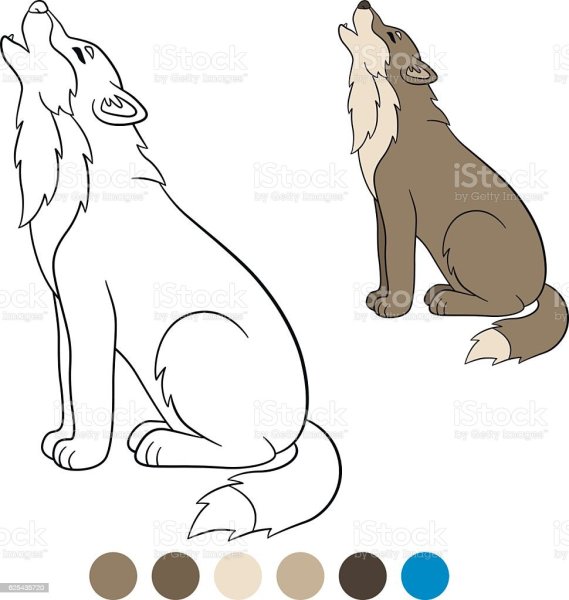 Волк сидит рисунок