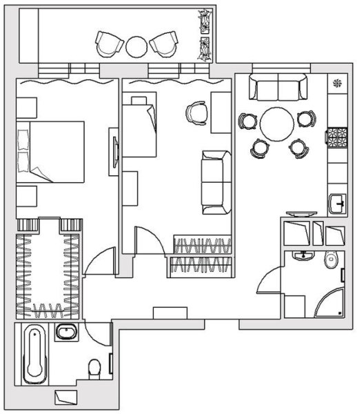 План квартиры сверху