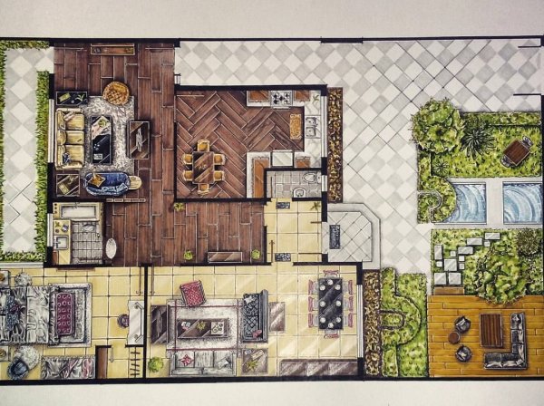 Интерьер квартиры вид сверху