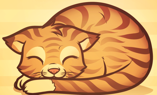 Спящий кот рисунок