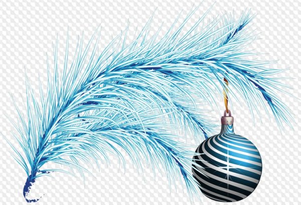 Новогодняя ветка голубая