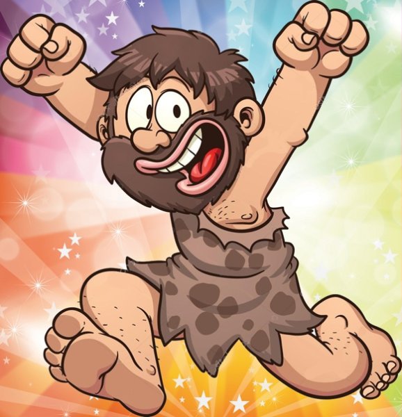 Пещерный человек мультяшный