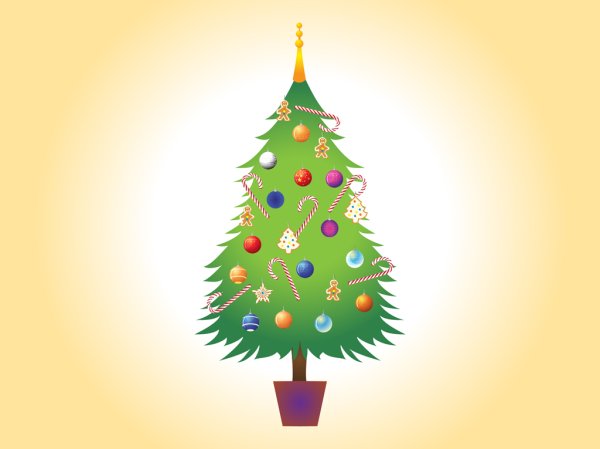 Векторная Новогодняя елка