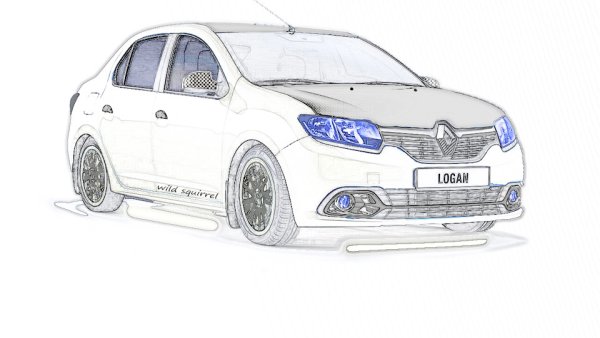 Рено Логан рисовать